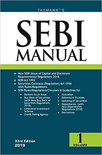 SEBI Manual (Set of Three Volumes) (33rd Edition 2019) Unknown Binding – 2018
