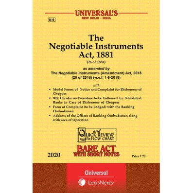 The Negotiable Instrument Act, 1881 Bare Act By Universal