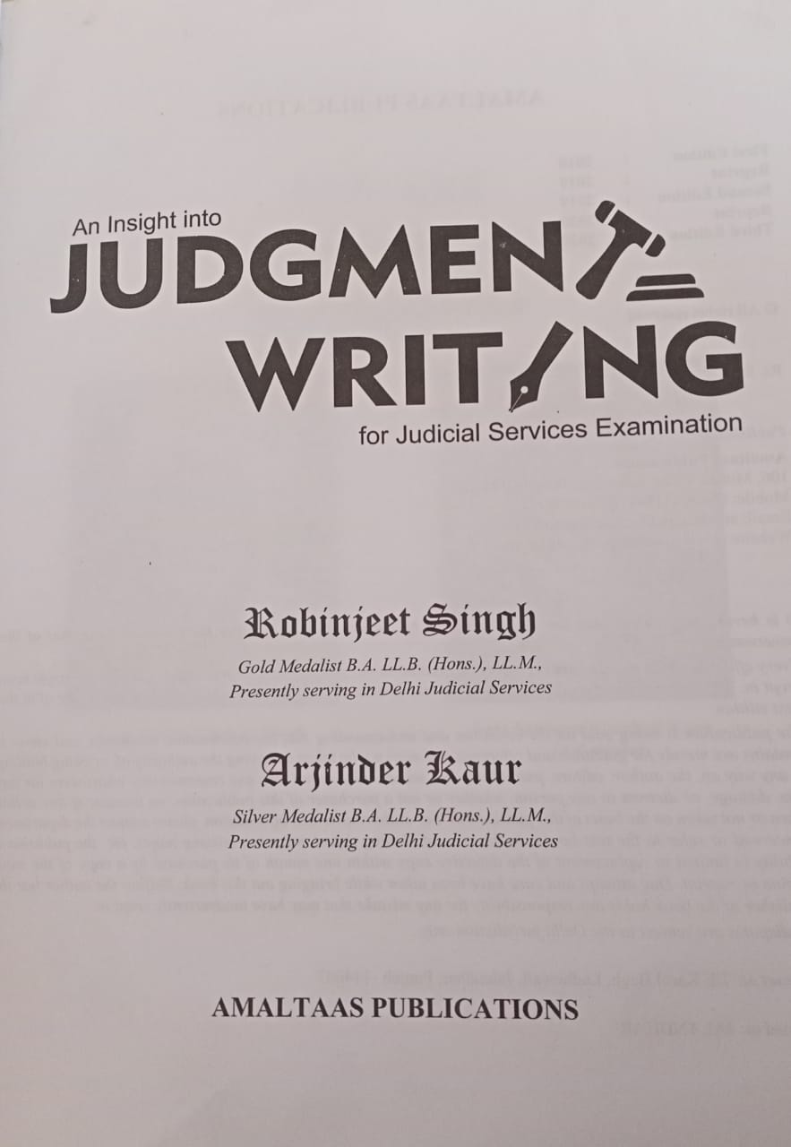 Judgment  Writing by  Robinjeet singh