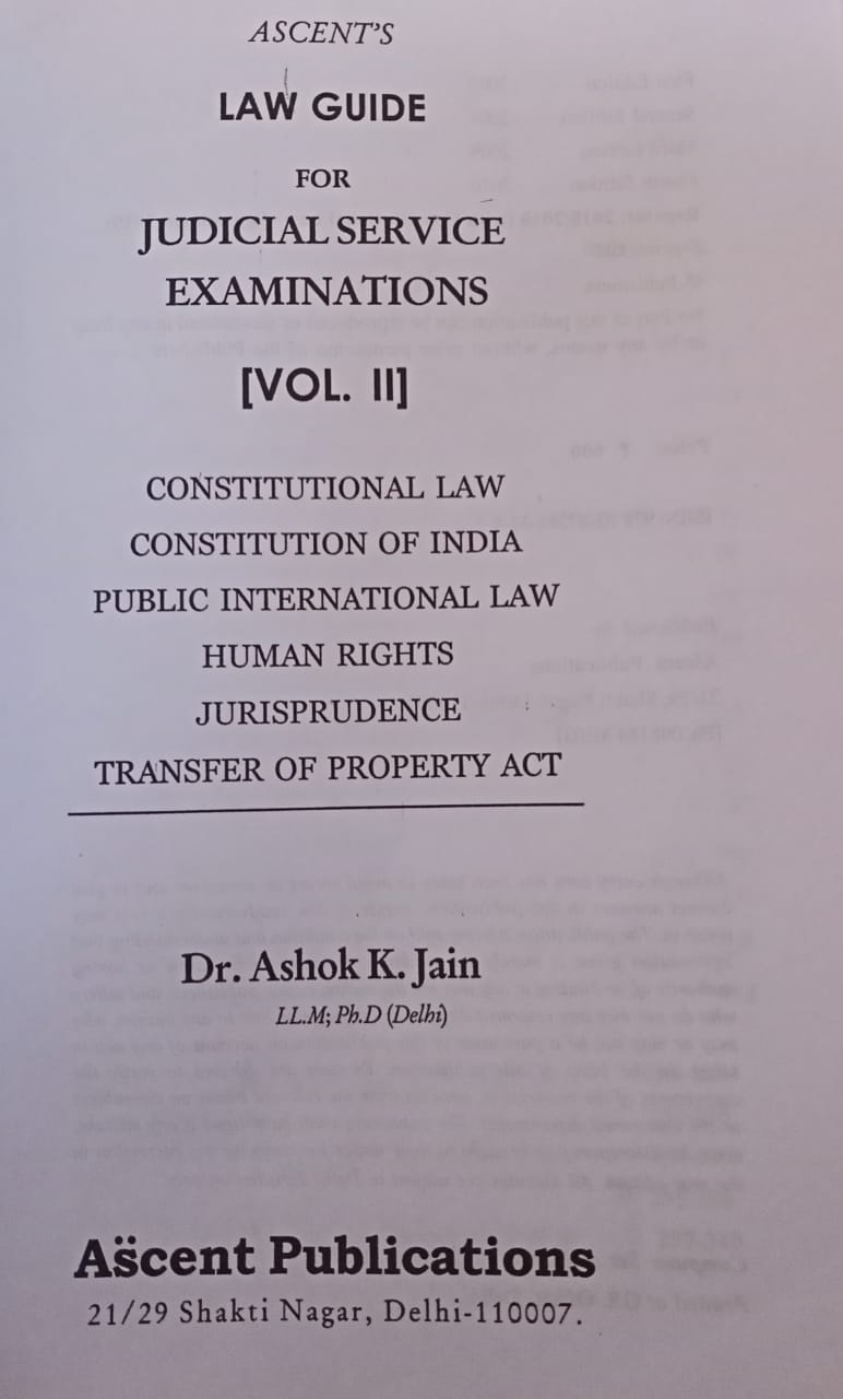 Law guide  for Judicial Service Examination  vol. II by  Dr. jain